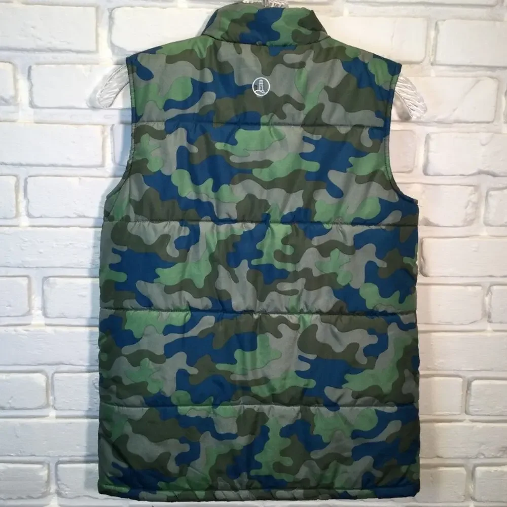Lands’ End Camo print Puffer Vest Medium 10/12
